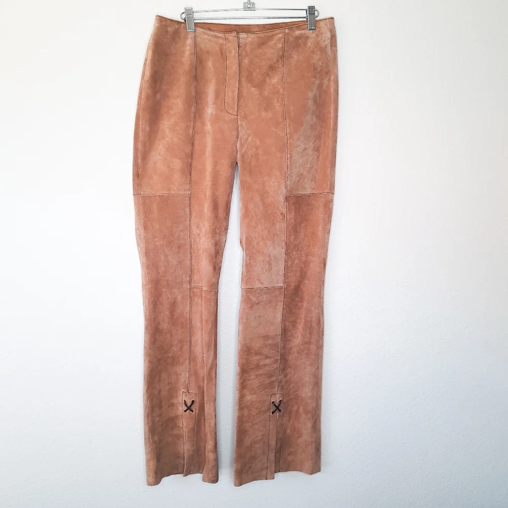 Vintage Wilson Leather Tan Suede Flare Pants 8